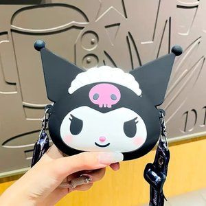 Kuromi Face Silicone Messenger Bag